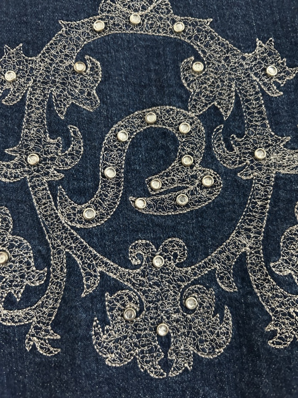 Bebina Cropped Embellished Denim Jacket |Size Small - Picture 9 of 16